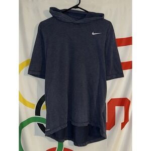 Nike Lightweight Short Sleeve Hoodie Mens Large Blue Pullover T Shirt